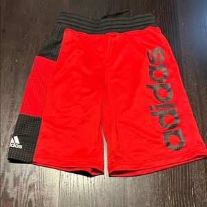 Adidas Kids Red Shorts with Black Details